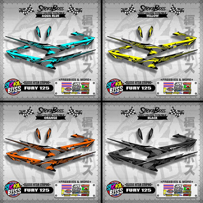 FURY 125 DECALS ( CLASSIC HITAM STRIPING )【WITH FREEBIES】