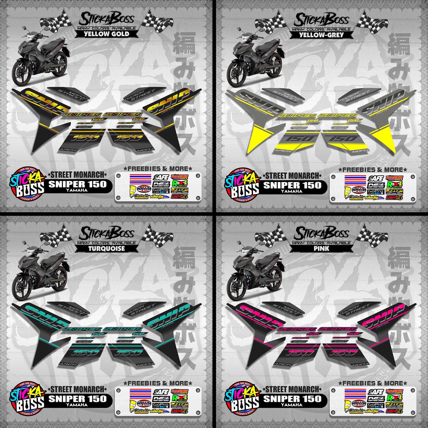 SNIPER 150 DECALS ( STREET MONARCH )【WITH FREEBIES】