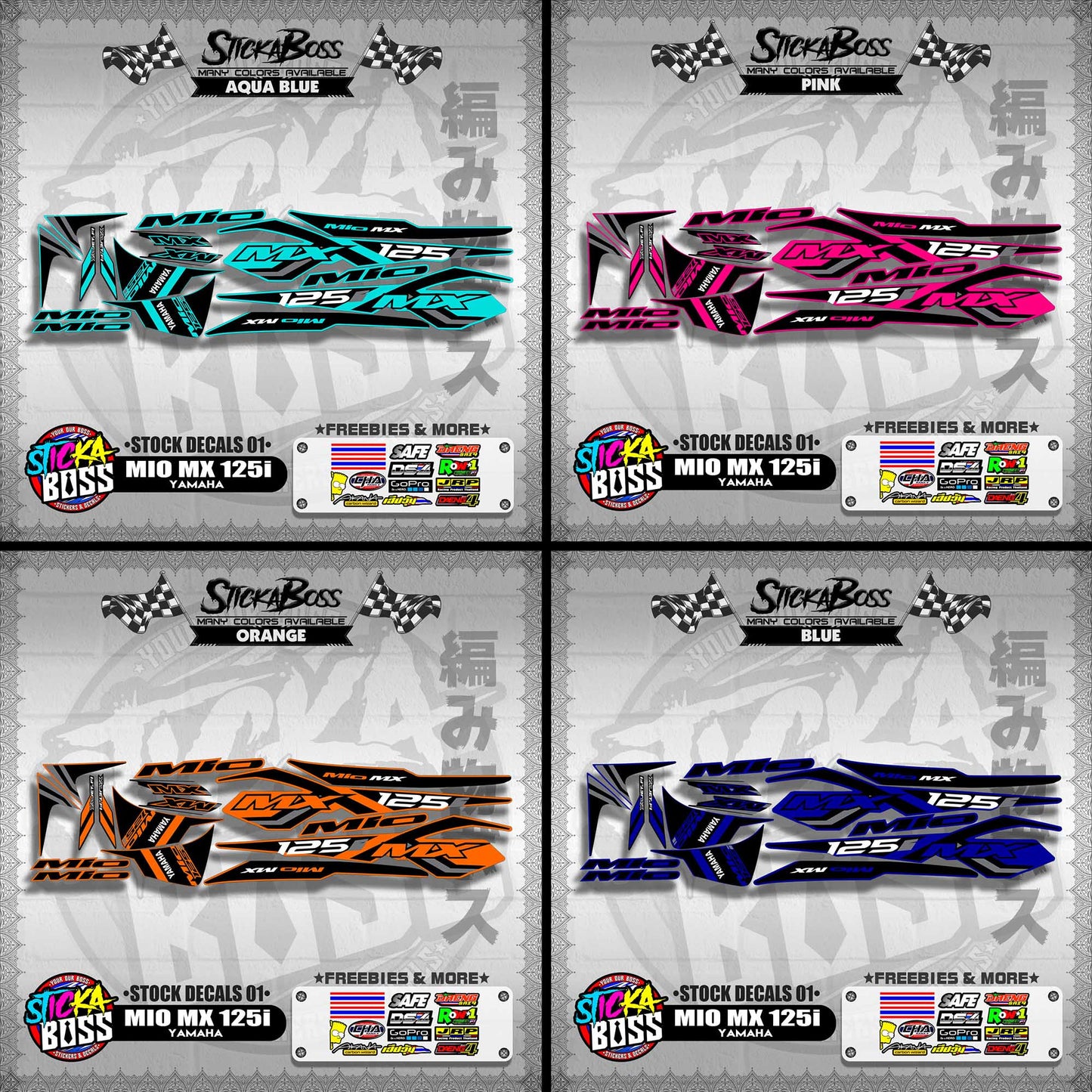 MIO MX 125 i ( STOCK DECALS 01 )【WITH FREEBIES】