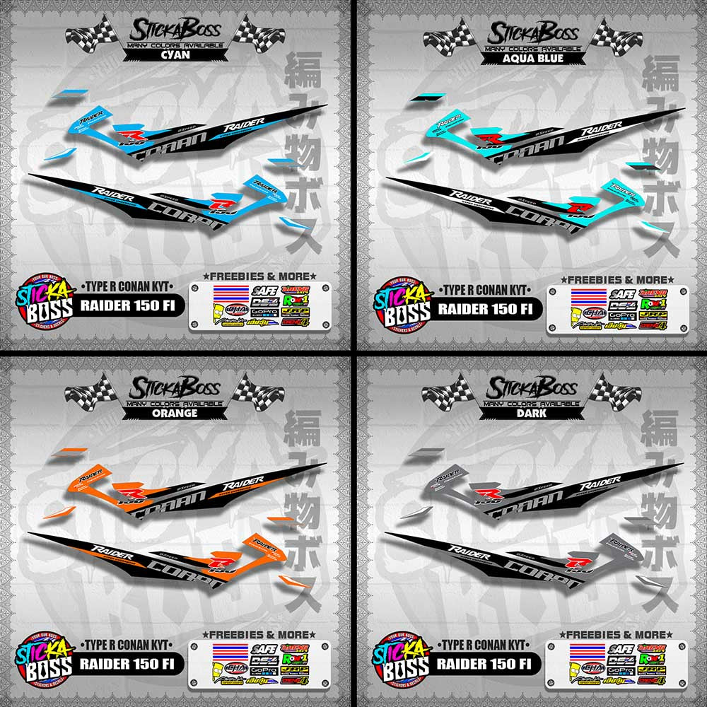 RAIDER 150 FI DECALS ( TYPE R CONAN KYT )【WITH FREEBIES】