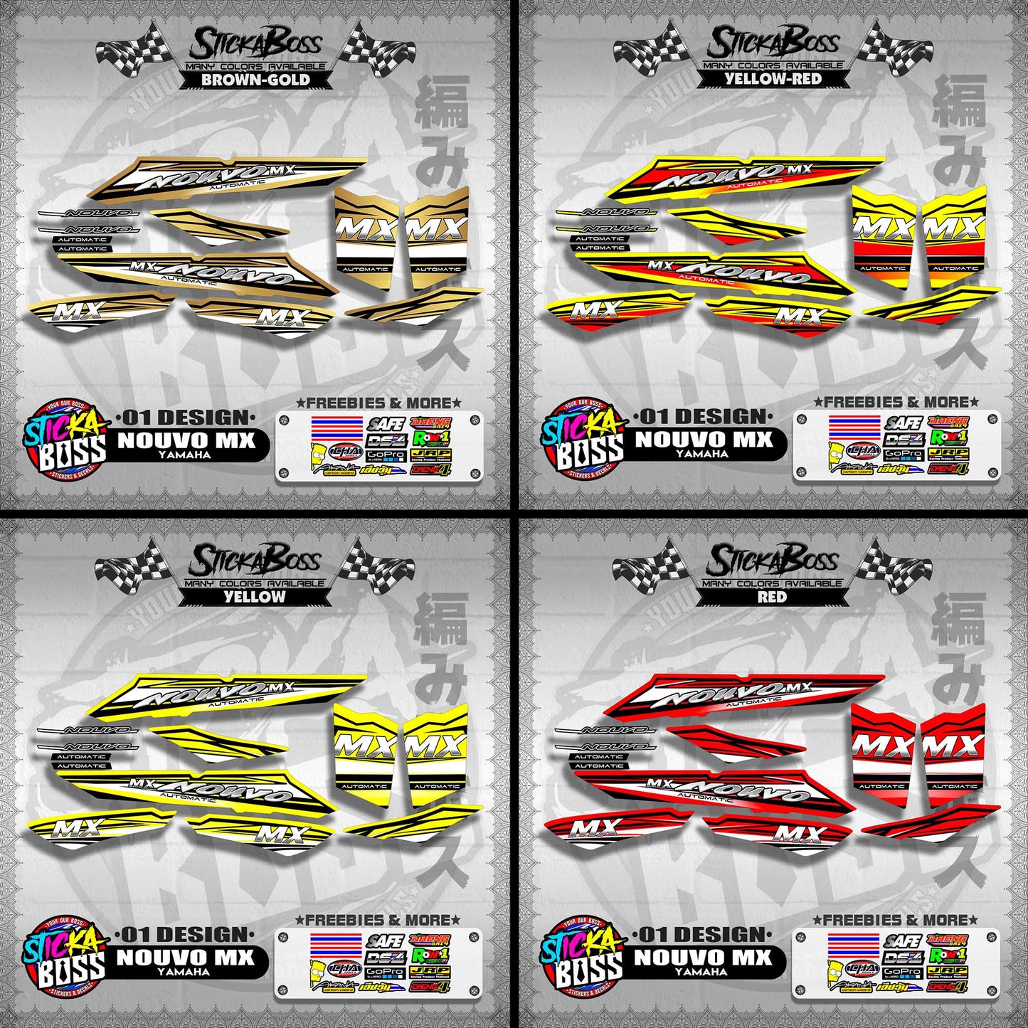 NOUVO MX STOCK DECALS ( 01 DESIGN )【WITH FREEBIES】