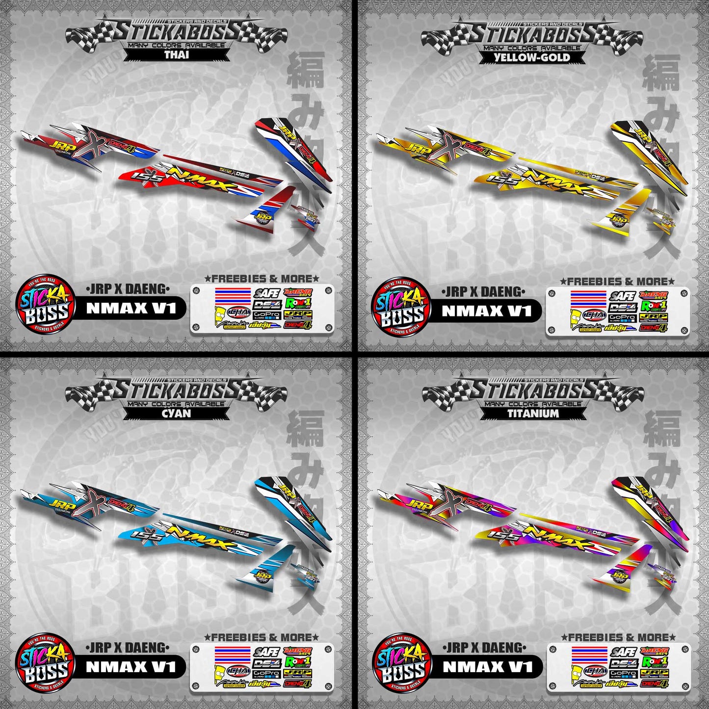 NMAX V1 STOCK DECALS ( JRP X DAENG )【WITH FREEBIES】