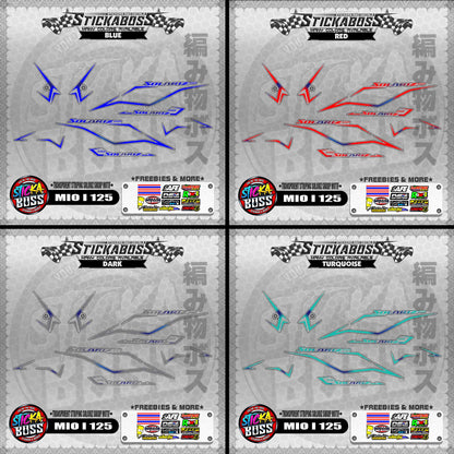 【PREMIUM UV PRINT】TRANSPARENT MIO I 125 MALAYSIAN DECALS ( STRIPING SOLARIZ SHARP MOTIF ) 【WITH FREEBIES】