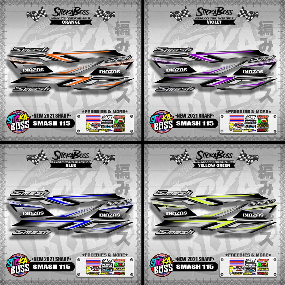 SMASH 115 STOCK DECALS ( NEW 2021 SHARP )【WITH FREEBIES】