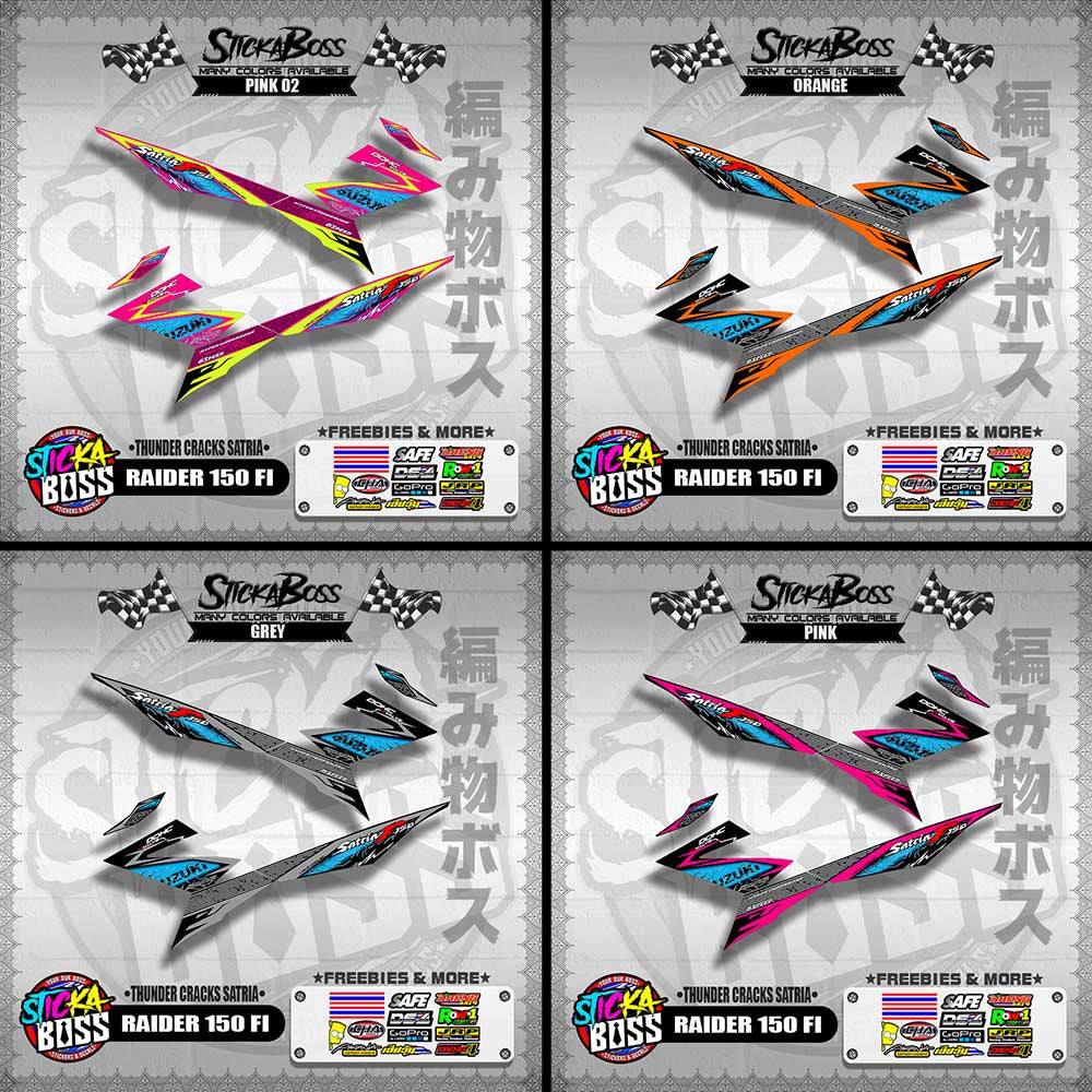 RAIDER 150 FI DECALS ( THUNDER CRACKS SATRIA )【WITH FREEBIES】