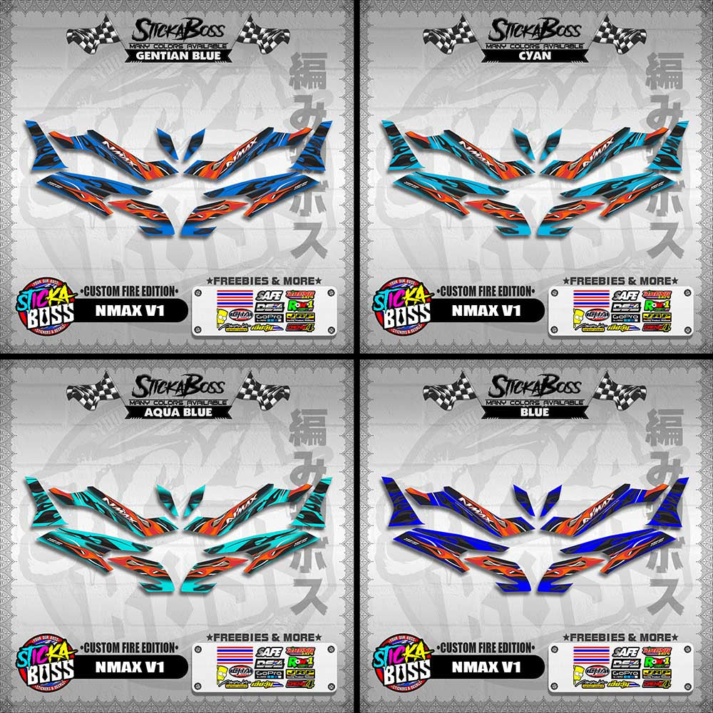 NMAX V1 DECALS ( CUSTOM FIRE EDITION )【WITH FREEBIES】