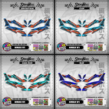 NMAX V1 DECALS ( CUSTOM FIRE EDITION )【WITH FREEBIES】