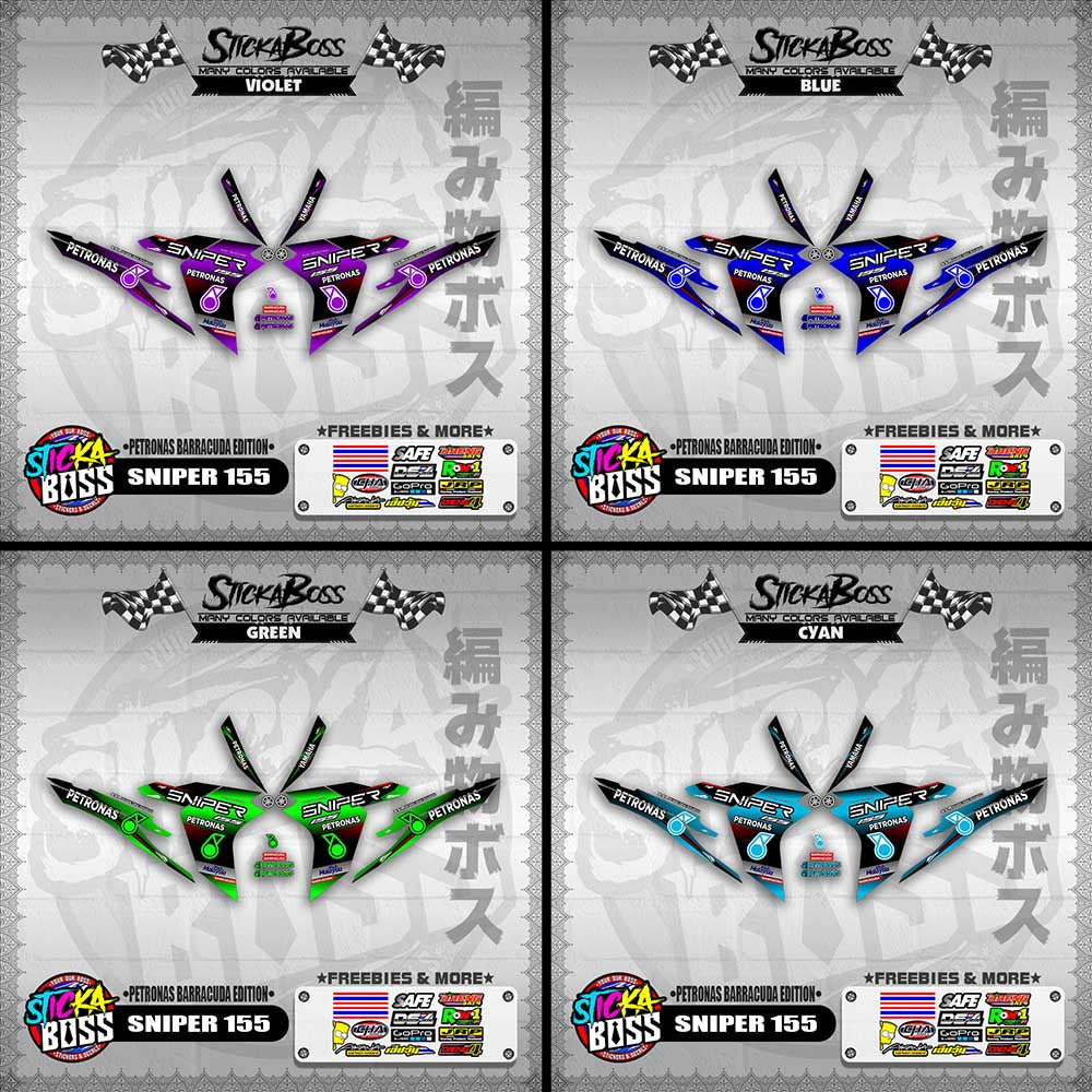 SNIPER 155 DECALS ( PETRONAS BARRACUDA EDITION )【WITH FREEBIES】