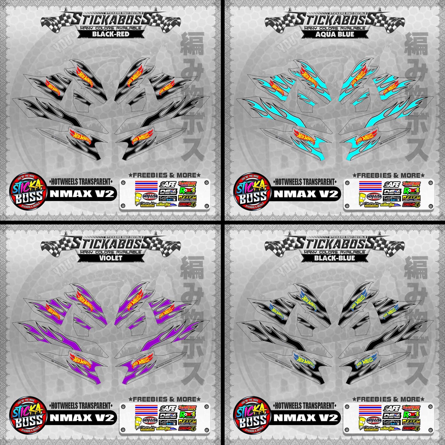 【PREMIUM UV PRINT】TRANSPARENT NMAX V2 DECALS ( NEW HOTWHEELS )【WITH FREEBIES】