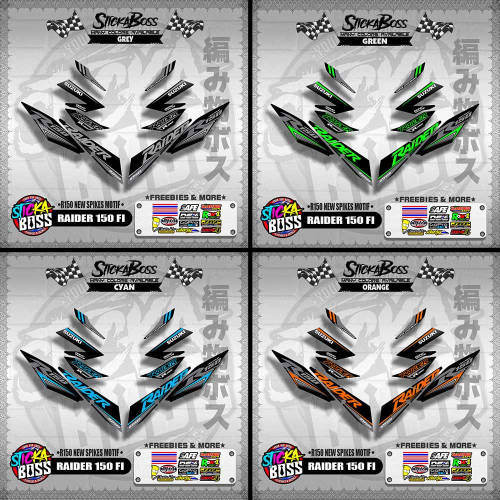 RAIDER 150 FI DECALS ( R150 NEW SPIKES MOTIF )【WITH FREEBIES】