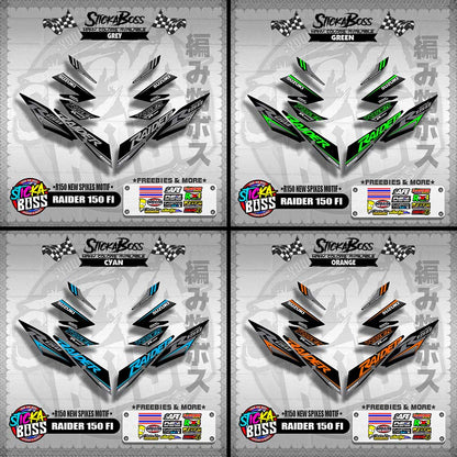 RAIDER 150 FI DECALS ( R150 NEW SPIKES MOTIF )【WITH FREEBIES】