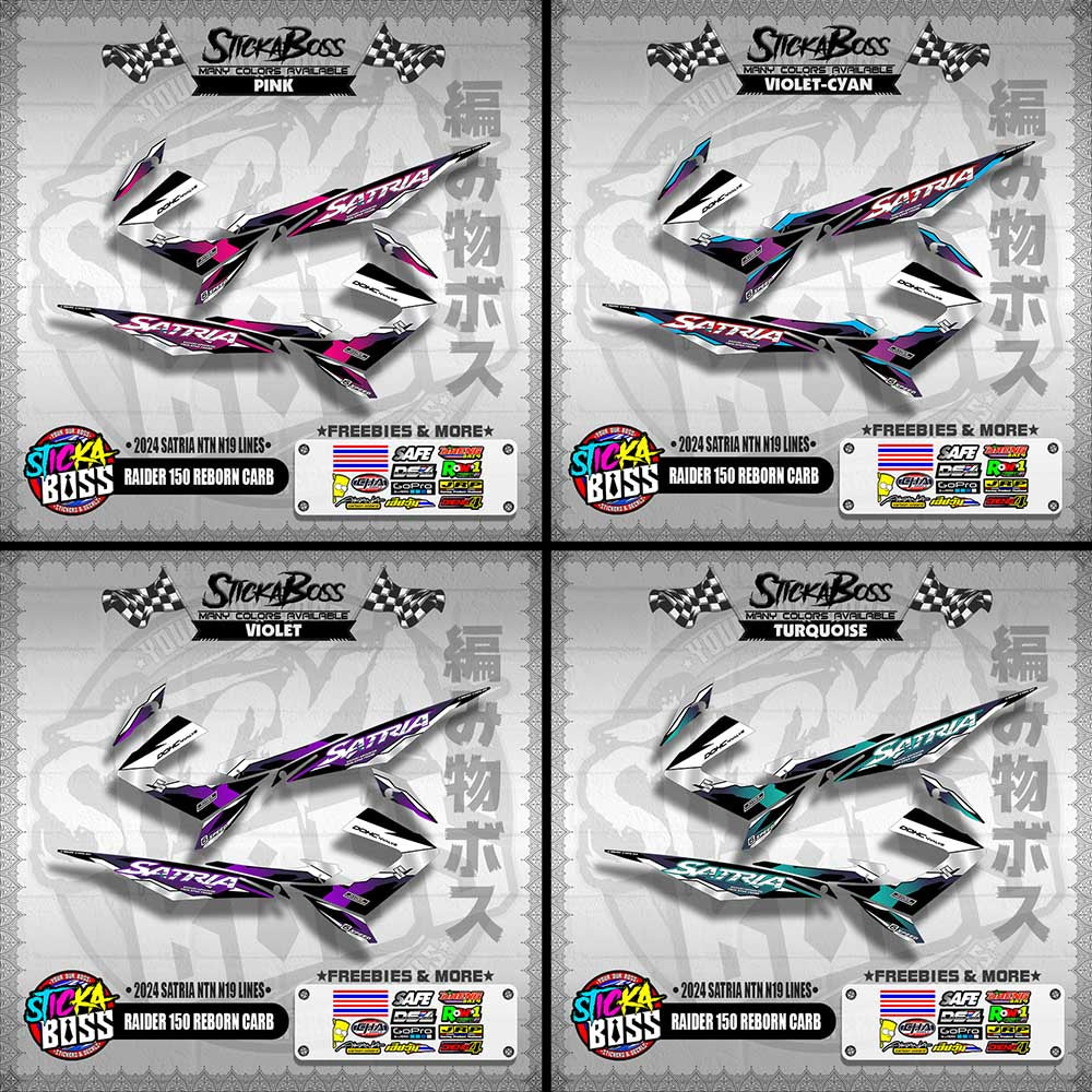 RAIDER 150 REBORN CARB DECALS ( 2024 SATRIA NTN N19 LINES )【WITH FREEBIES】