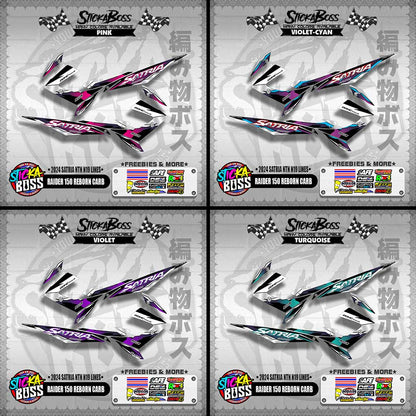 RAIDER 150 REBORN CARB DECALS ( 2024 SATRIA NTN N19 LINES )【WITH FREEBIES】