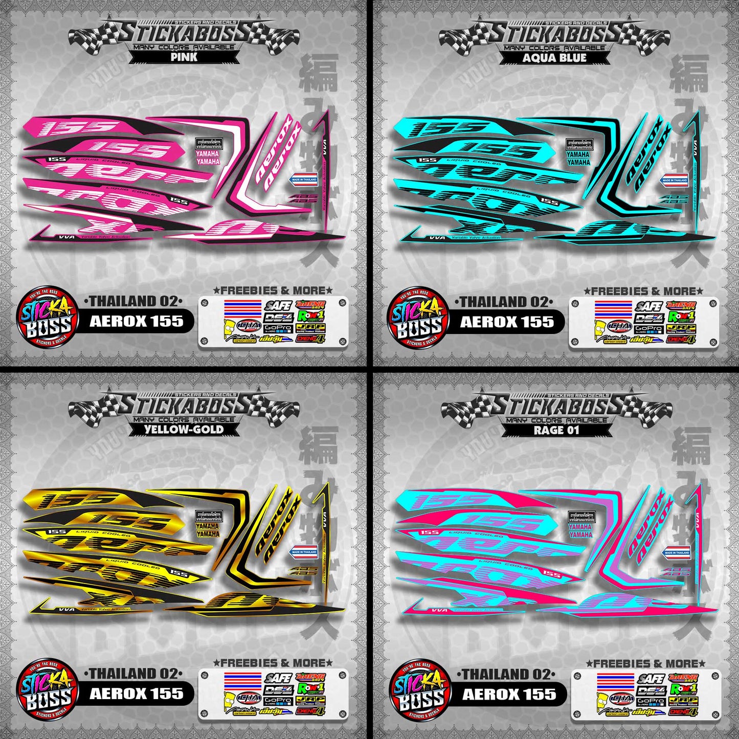 AEROX 155 2020 STOCK DECALS ( THAILAND 02 )【WITH FREEBIES】