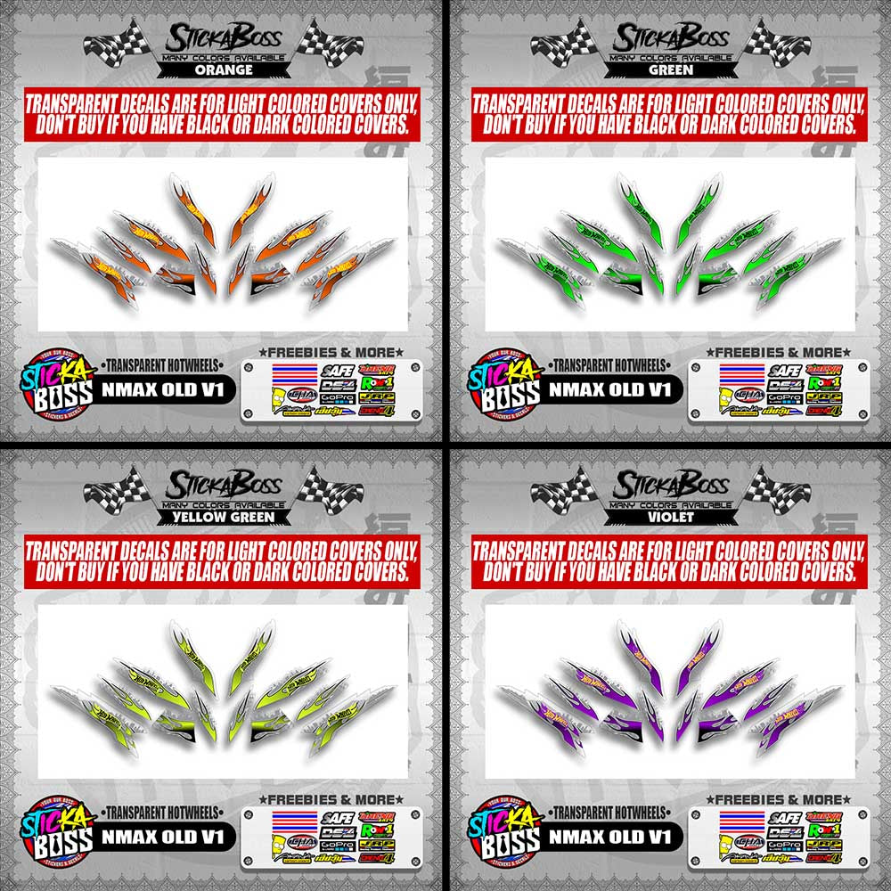 NMAX OLD V1 DECALS ( TRANSPARENT HOTWHEELS )【WITH FREEBIES】