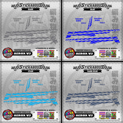 【PREMIUM UV PRINT】TRANSPARENT AEROX V2 DECALS (NISSAN SKYLINE )【WITH FREEBIES】