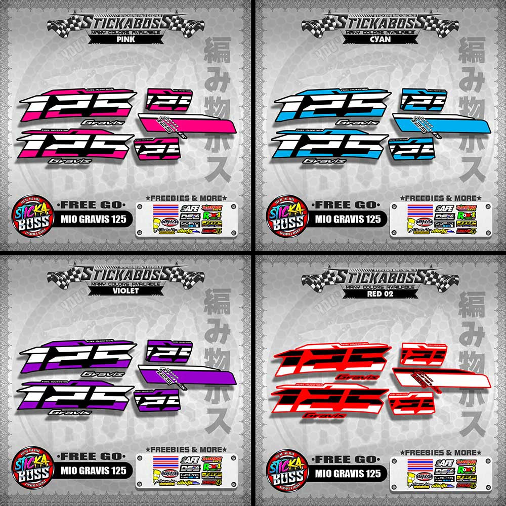 MIO GRAVIS 125 STOCK DECALS  ( FREE GO )【WITH FREEBIES】