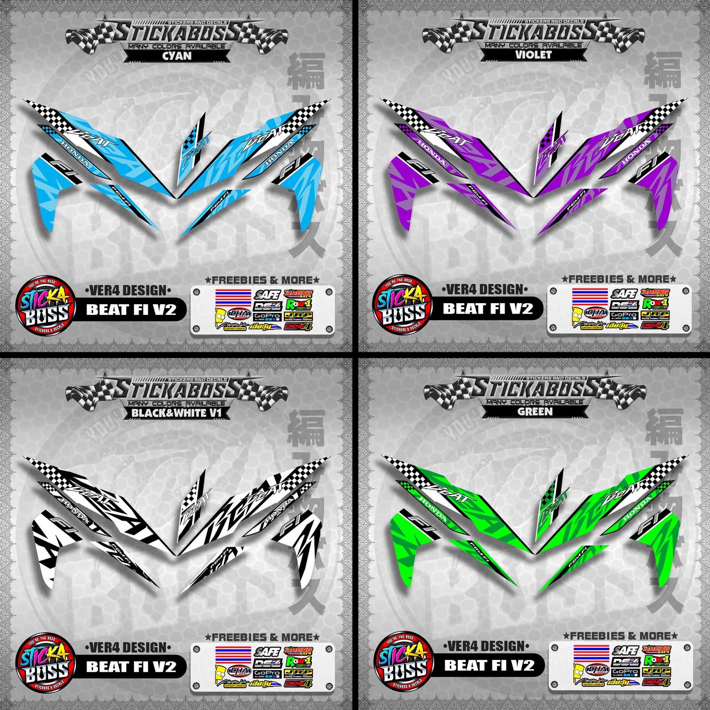 BEAT FI V2 STOCK DECALS ( VER4 DESIGN )【WITH FREEBIES】