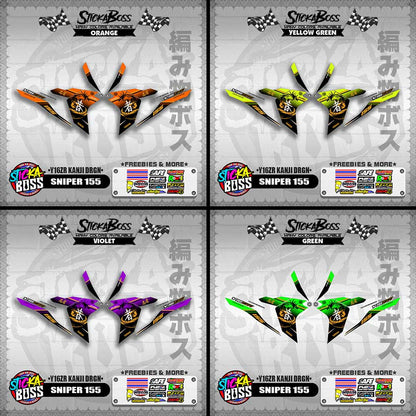 SNIPER 155 DECALS ( Y16ZR KANJI DRGN )【WITH FREEBIES】