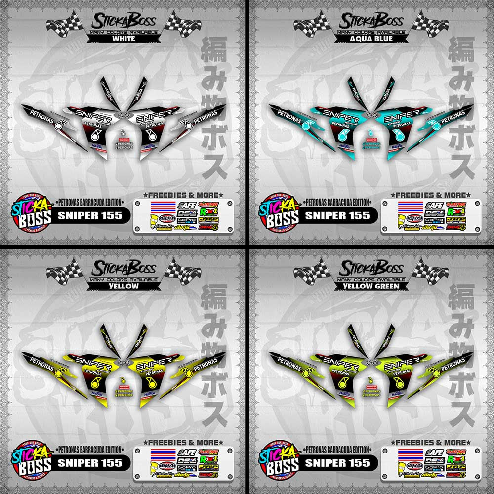 SNIPER 155 DECALS ( PETRONAS BARRACUDA EDITION )【WITH FREEBIES】