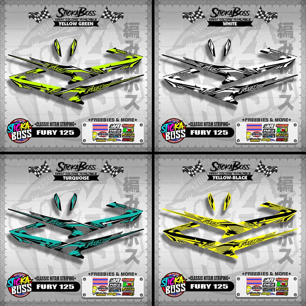 FURY 125 DECALS ( CLASSIC HITAM STRIPING )【WITH FREEBIES】