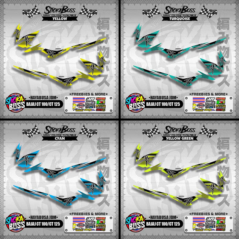 BAJAJ CT 100/CT 125 DECALS ( HAYABUSA JDM )【WITH FREEBIES】