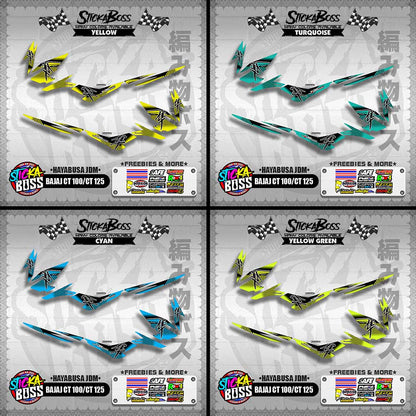 BAJAJ CT 100/CT 125 DECALS ( HAYABUSA JDM )【WITH FREEBIES】