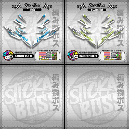 RAIDER 150 FI DECALS ( FOR WHITE R150 NEW SPIKES MOTIF )【WITH FREEBIES】