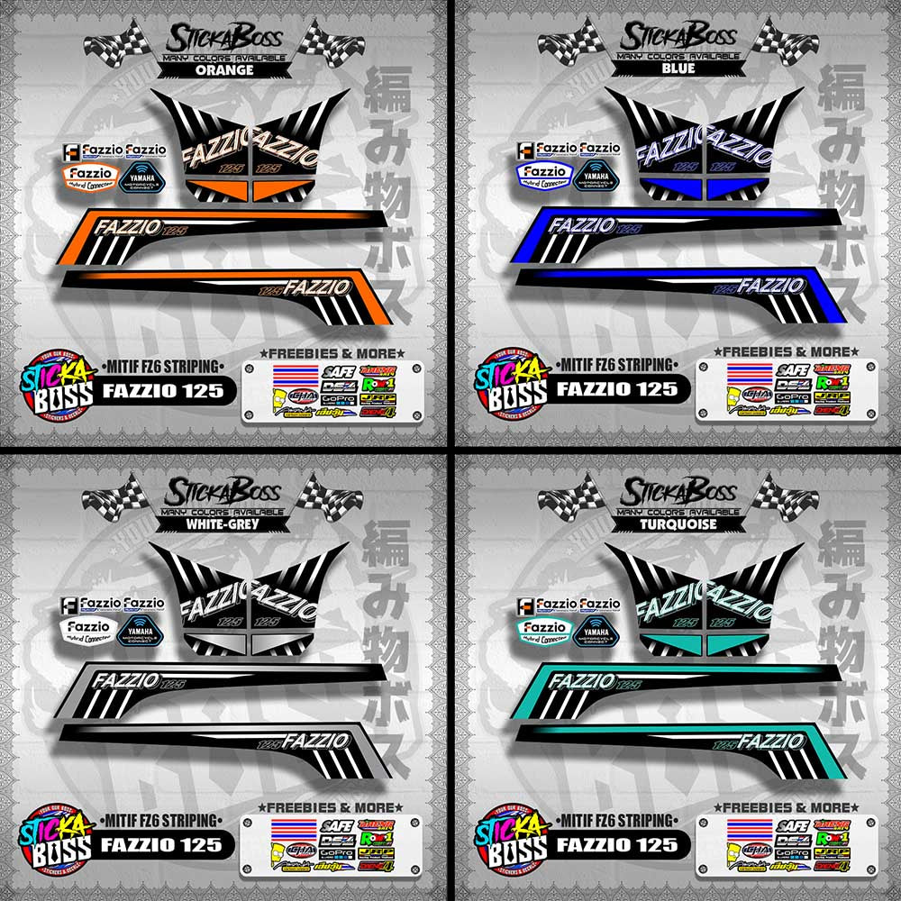 FAZZIO 125 DECALS ( MITIF FZ6 STRIPING )【WITH FREEBIES】