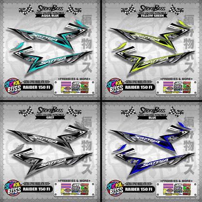 RAIDER 150 Fi DECALS ( SATRIA SPIKE MODEL NTN 2024 ) [ PREMIUM GLOSSY LAMINATED ]【WITH FREEBIES】