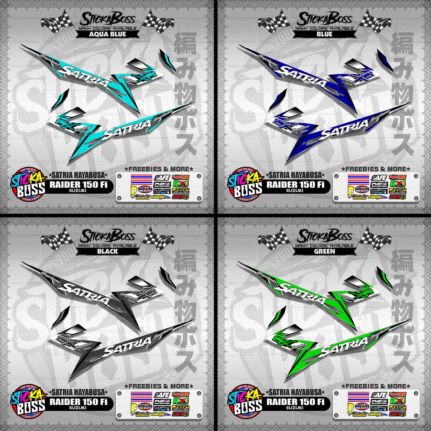 RAIDER 150 Fi DECALS ( SATRIA HAYABUSA )【WITH FREEBIES】