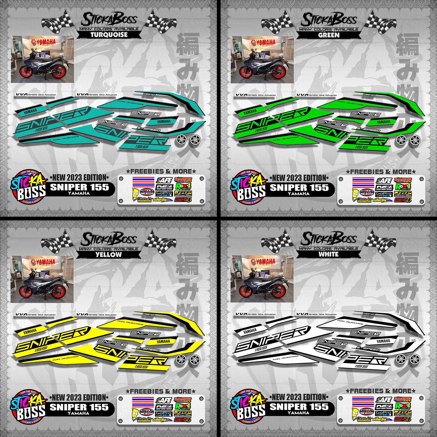 SNIPER 155 DECALS ( NEW 2023 EDITION )【WITH FREEBIES】