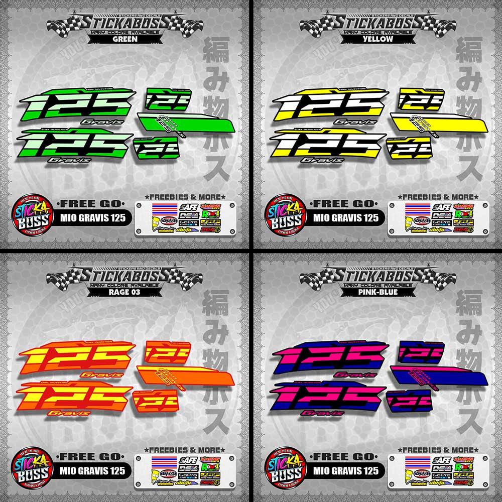 MIO GRAVIS 125 STOCK DECALS  ( FREE GO )【WITH FREEBIES】