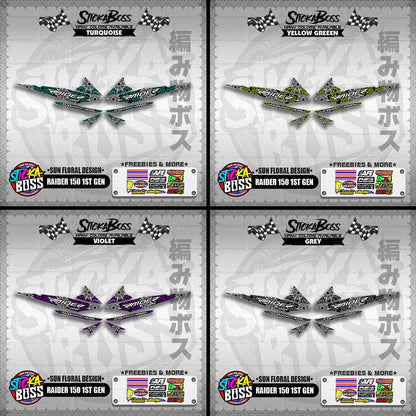 RAIDER 150 1ST GEN DECALS ( SUN FLORAL DESIGN )【WITH FREEBIES】