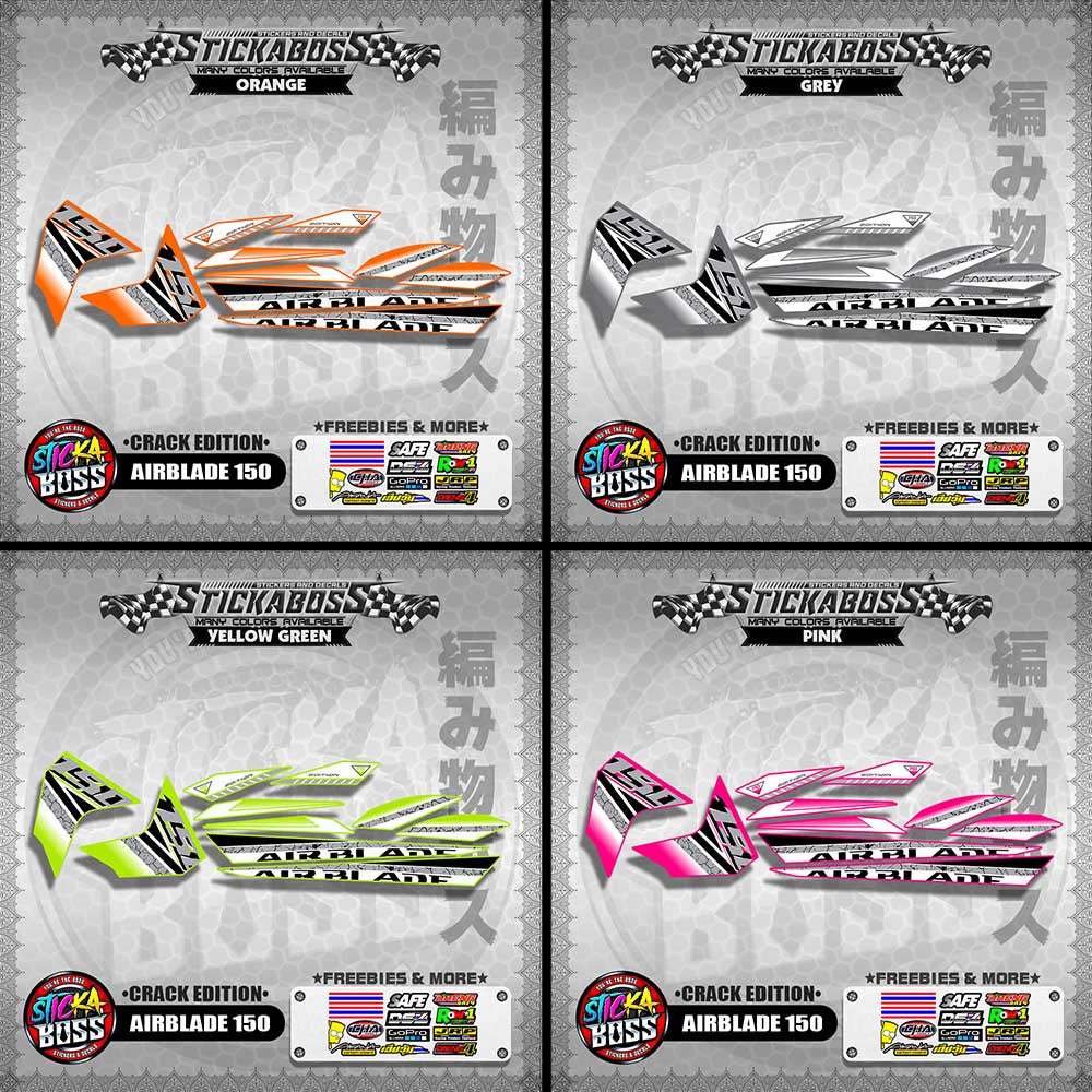 AIRBLADE 150 STOCK DECALS ( CRACK EDITION )【WITH FREEBIES】