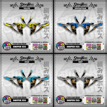 SNIPER 155 DECALS ( Y16ZR KANJI DRGN )【WITH FREEBIES】