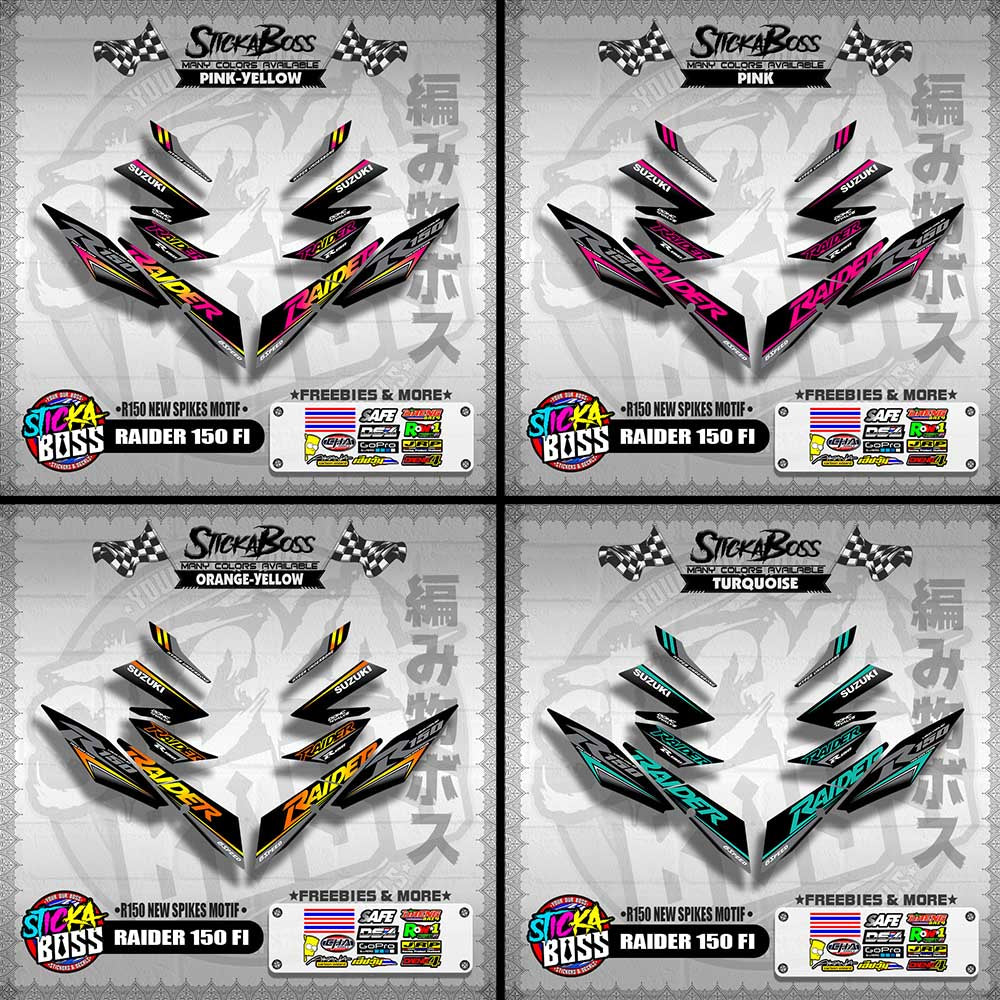 RAIDER 150 FI DECALS ( R150 NEW SPIKES MOTIF )【WITH FREEBIES】