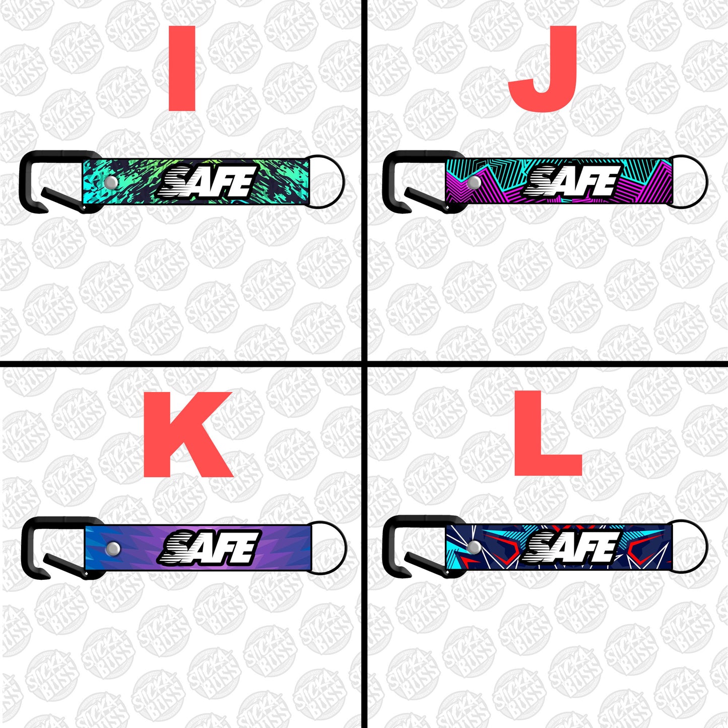 SAFE ABSTRACT KEYCHAIN / KEYHOLDER / KEYLACE (SOLD PER PIECE)