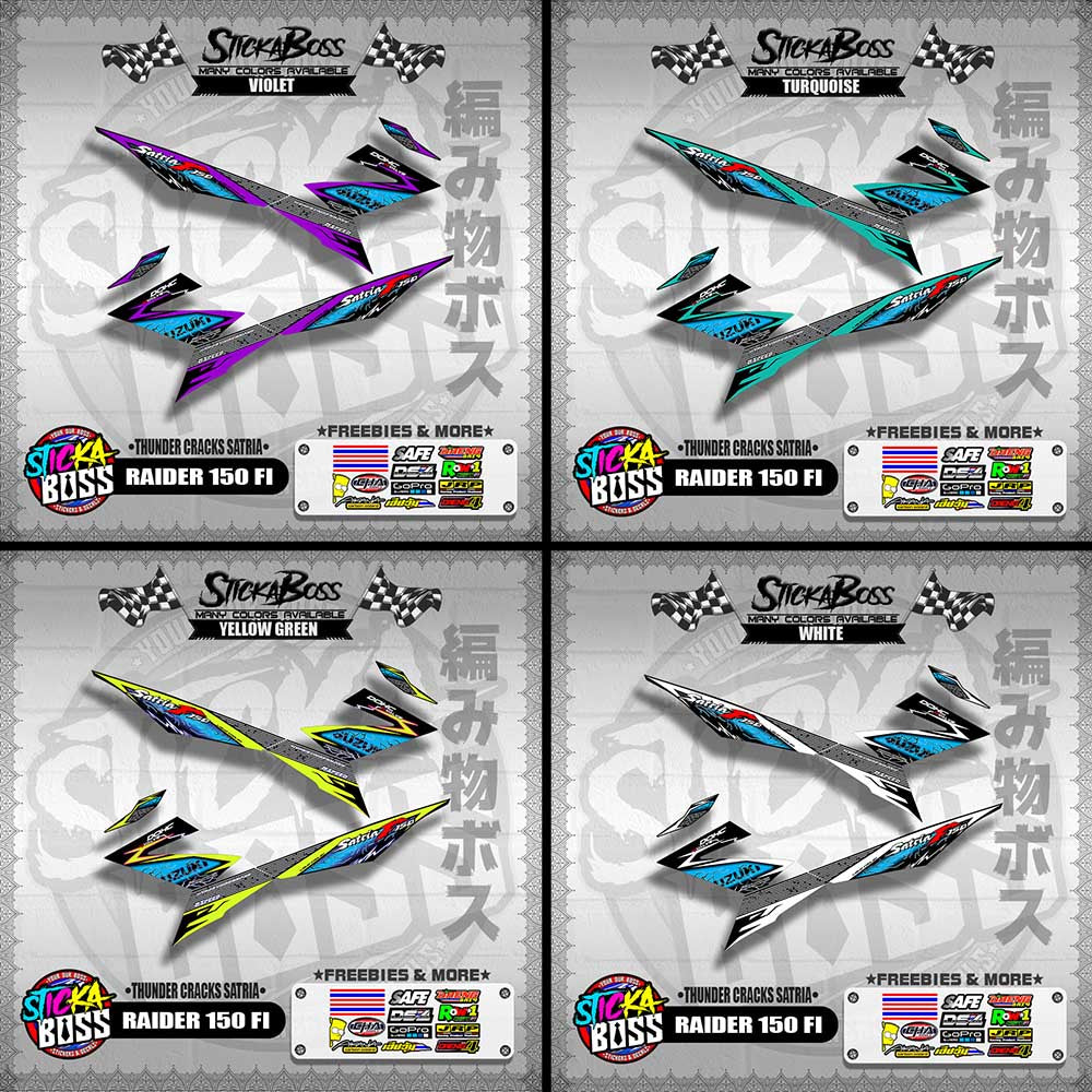 RAIDER 150 FI DECALS ( THUNDER CRACKS SATRIA )【WITH FREEBIES】