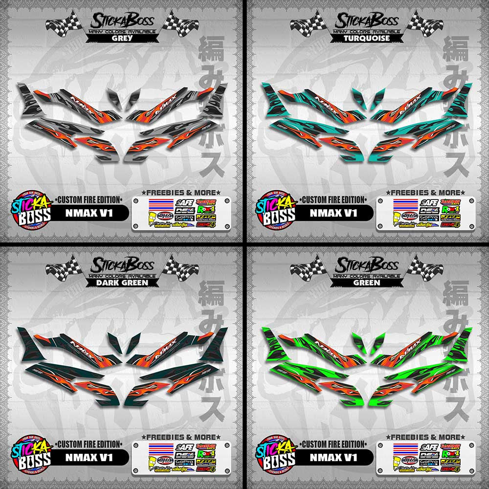 NMAX V1 DECALS ( CUSTOM FIRE EDITION )【WITH FREEBIES】