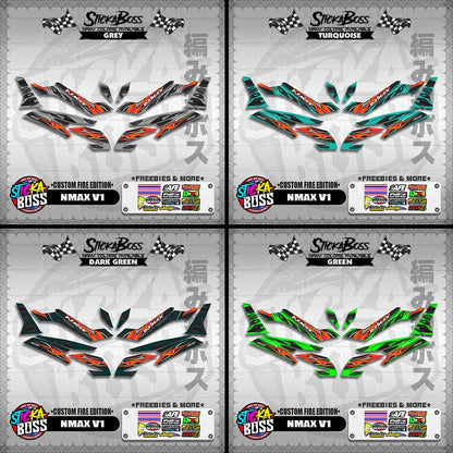 NMAX V1 DECALS ( CUSTOM FIRE EDITION )【WITH FREEBIES】