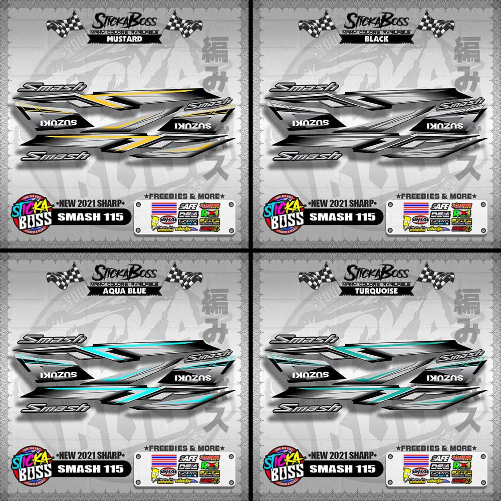 SMASH 115 STOCK DECALS ( NEW 2021 SHARP )【WITH FREEBIES】