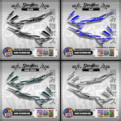 RAIDER 150 REBORN CARB DECALS ( FOR WHITE F150 SATRIA VERSION )【WITH FREEBIES】