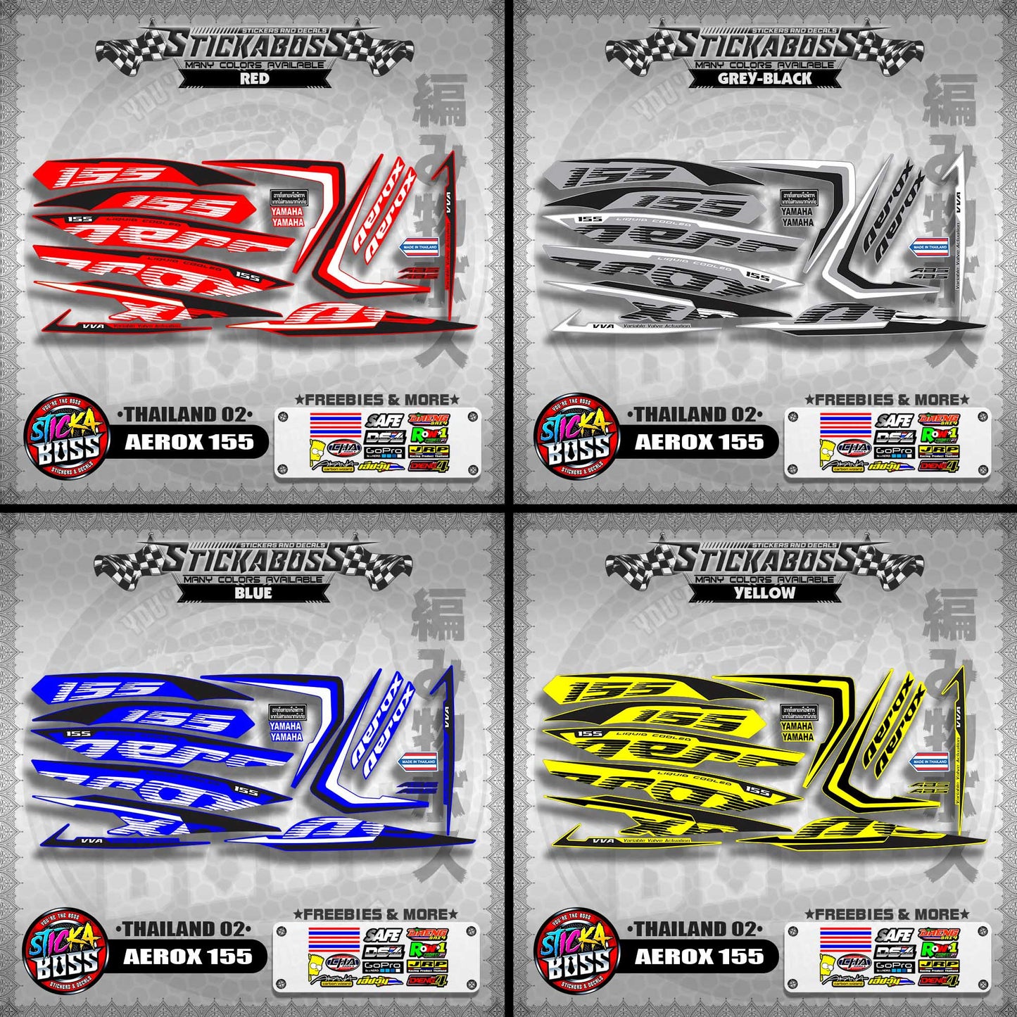 AEROX 155 2020 STOCK DECALS ( THAILAND 02 )【WITH FREEBIES】