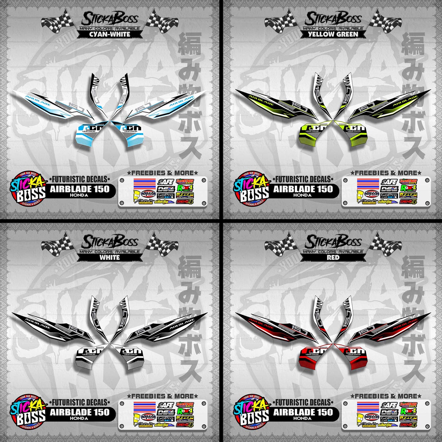 AIRBLADE 150 ( FUTURISTIC DECALS )【WITH FREEBIES】