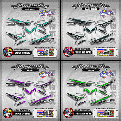 SNIPER 150 V1 / V2 MALAYSIAN DECALS ( CAMO EXCITER 01 )【WITH FREEBIES】MALAYSIA CONCEPT