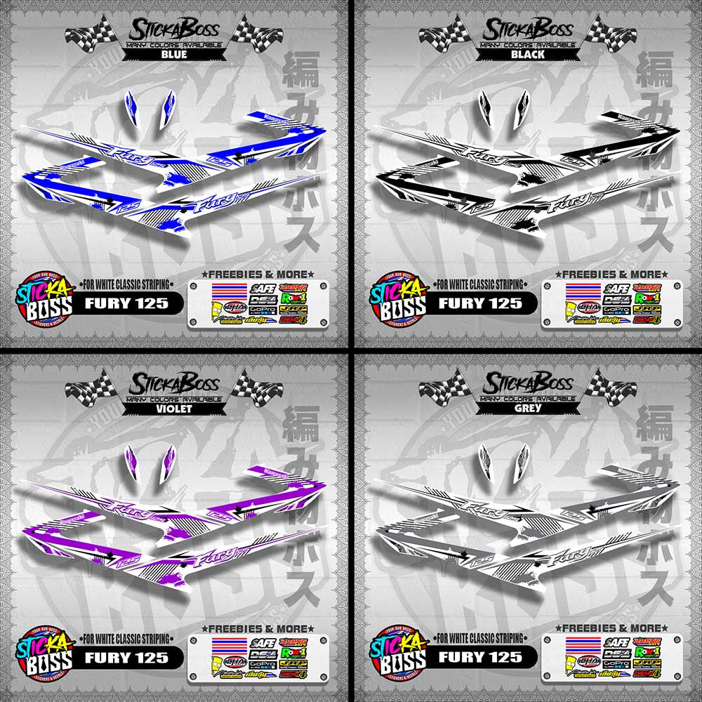 FURY 125 DECALS ( FOR WHITE CLASSIC STRIPING )【WITH FREEBIES】