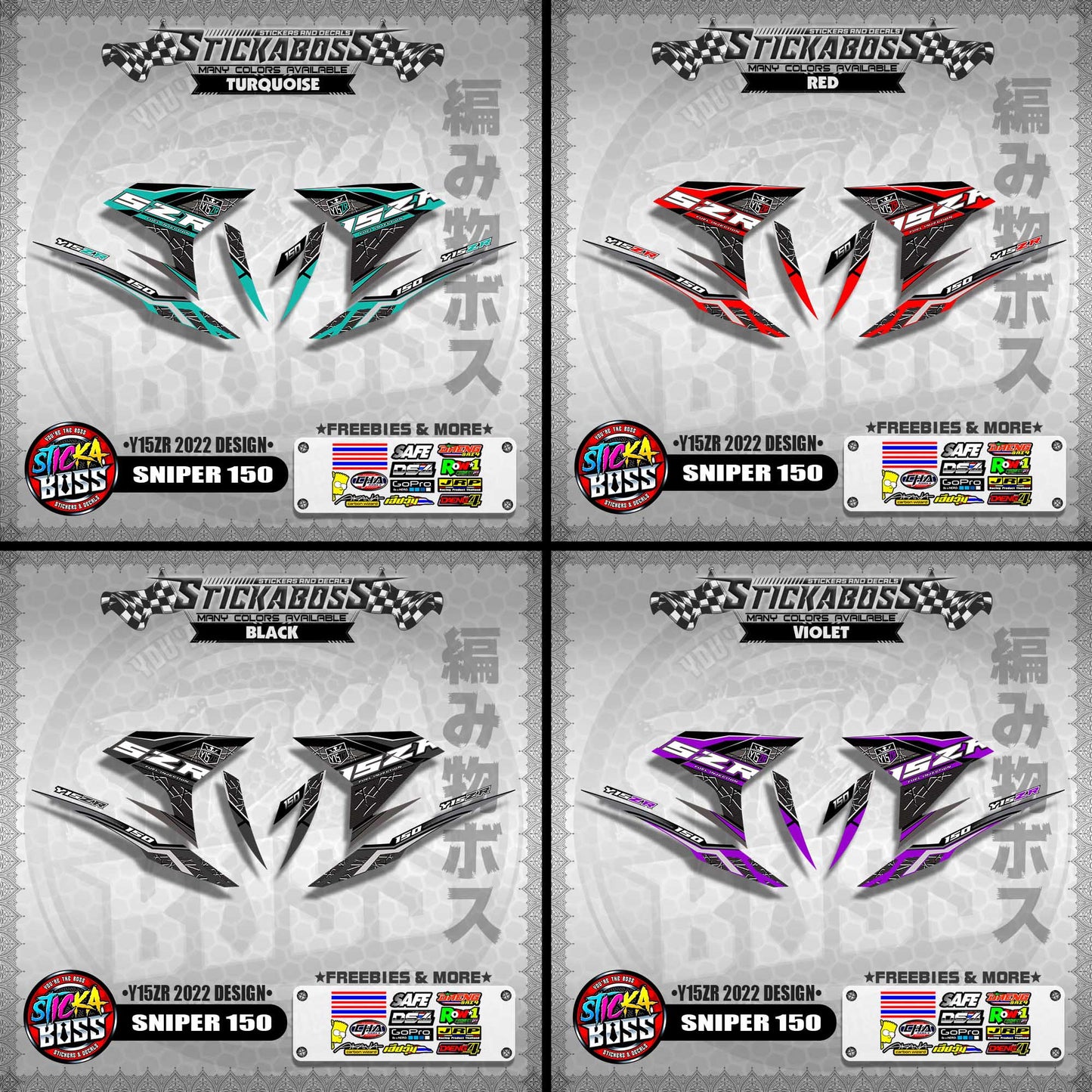 SNIPER 150 DECALS ( Y15ZR 2022 DESIGN )【WITH FREEBIES】