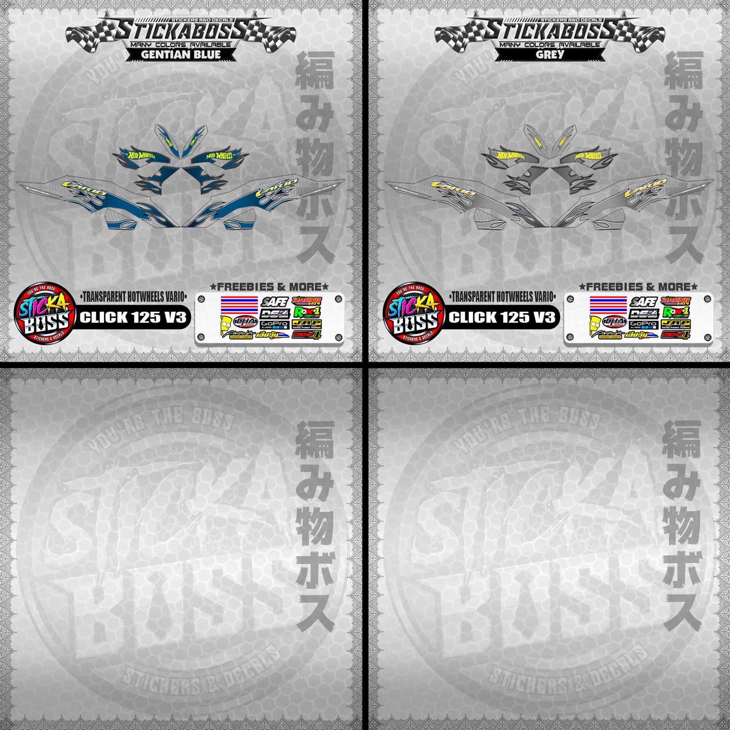 [PREMIUM UV PRINT ] TRANSPARENT CLICK 125 V3 DECALS ( HOTWHEELS VARIO )【WITH FREEBIES】