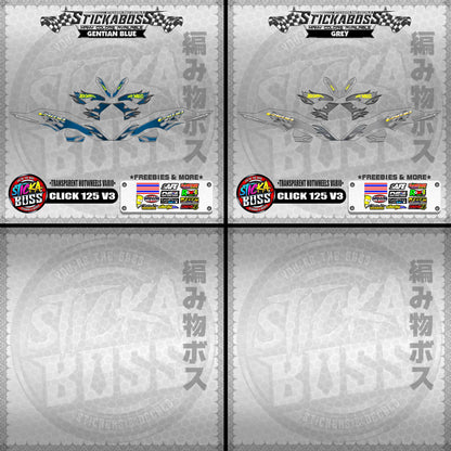 [PREMIUM UV PRINT ] TRANSPARENT CLICK 125 V3 DECALS ( HOTWHEELS VARIO )【WITH FREEBIES】